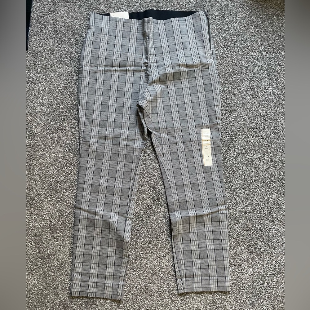 NWT a new day grey plaid skinny ankle high rise pants